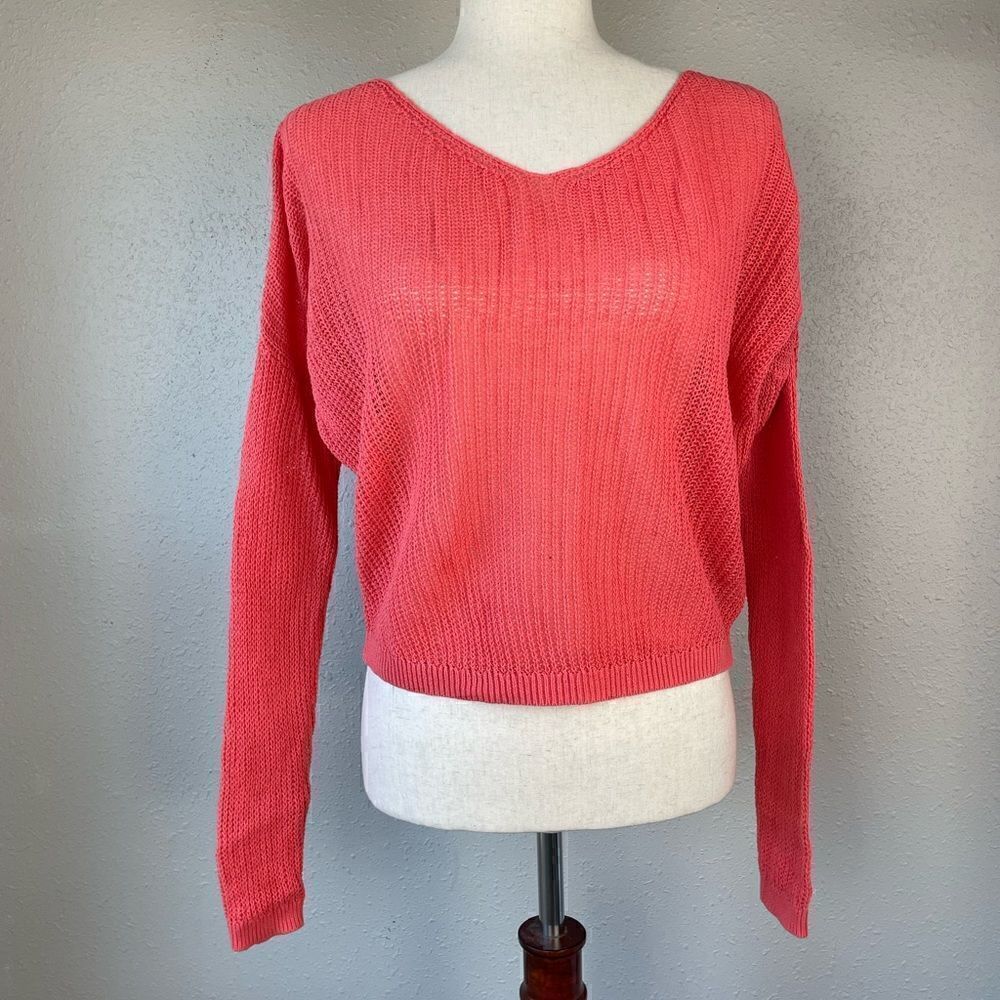 American Eagle Orange Cropped Sweater Top Size XS EUC
